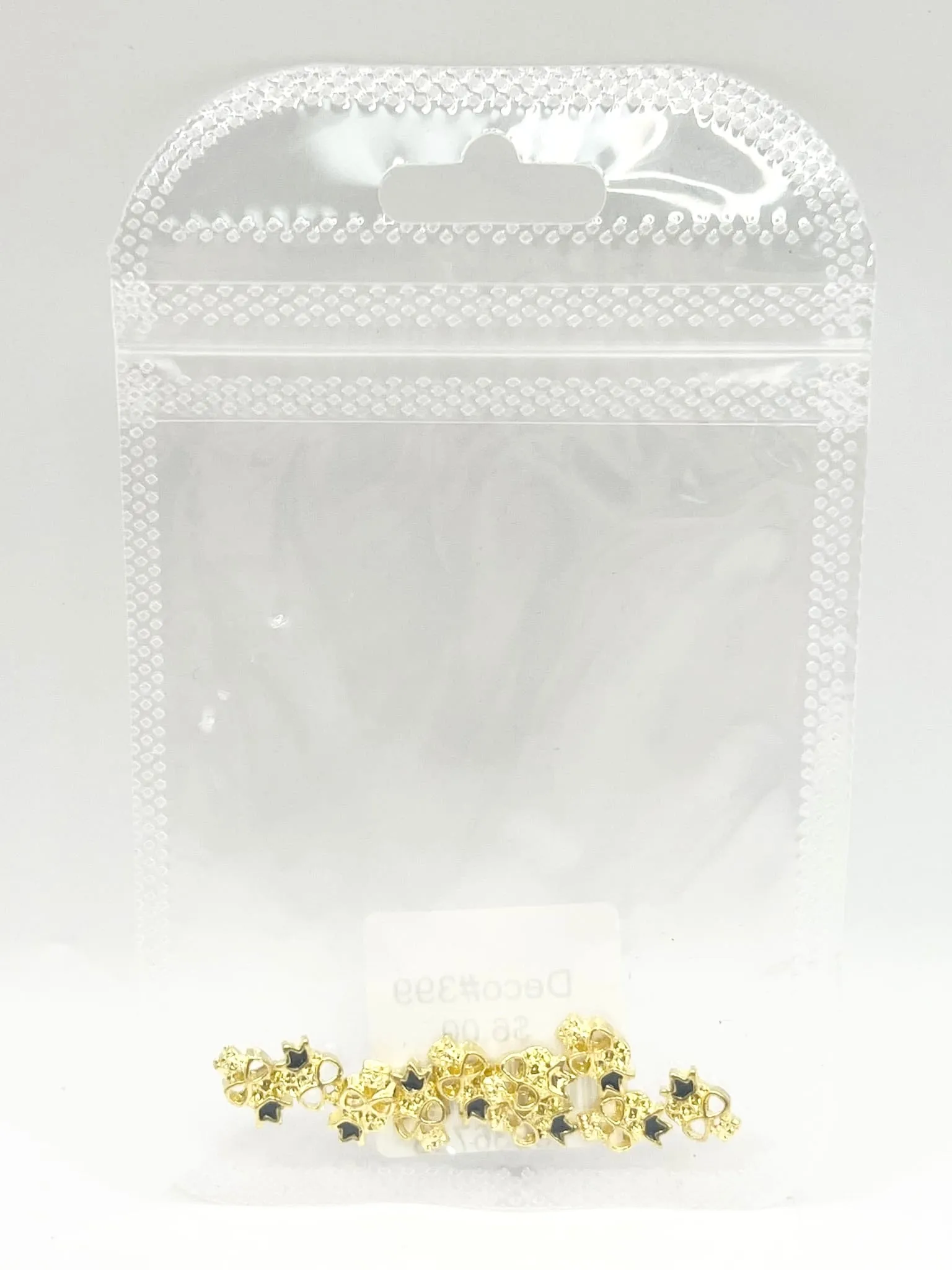 Queen - Nail Charms 10pc - #399 Gold Skulls with Black Crown