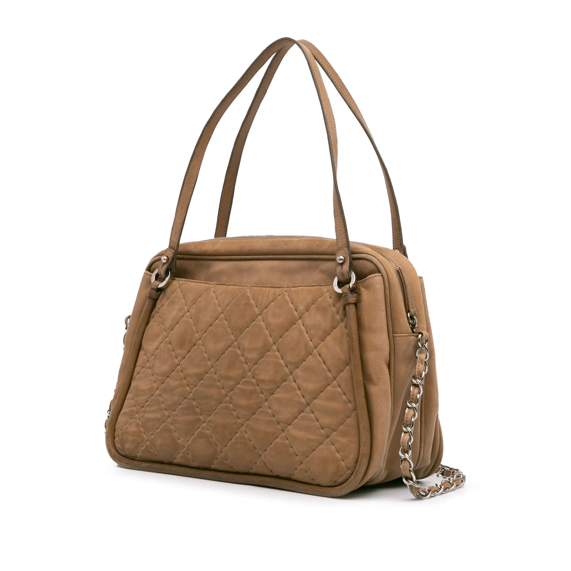Quilted Iridescent Calfskin Relax CC Satchel