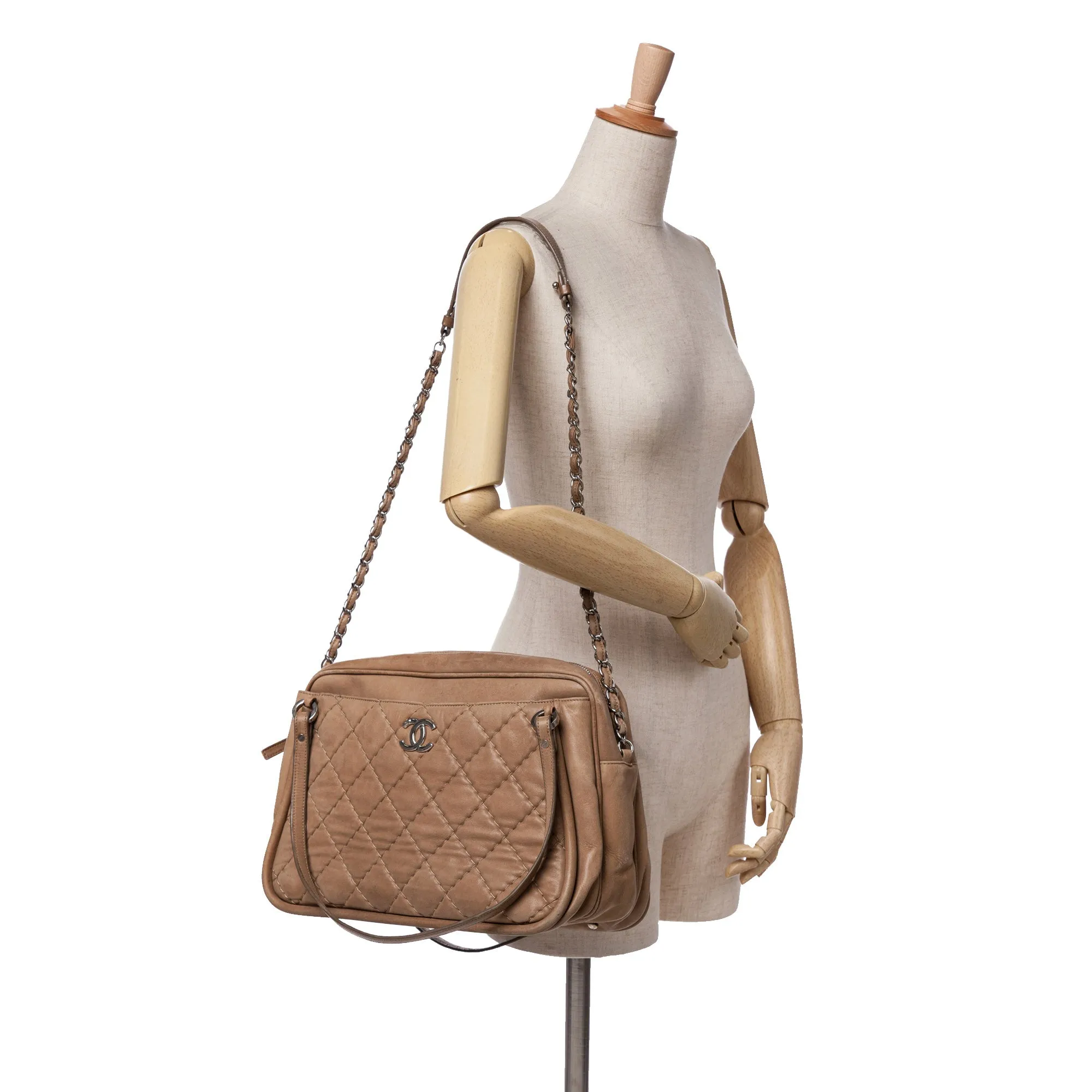 Quilted Iridescent Calfskin Relax CC Satchel