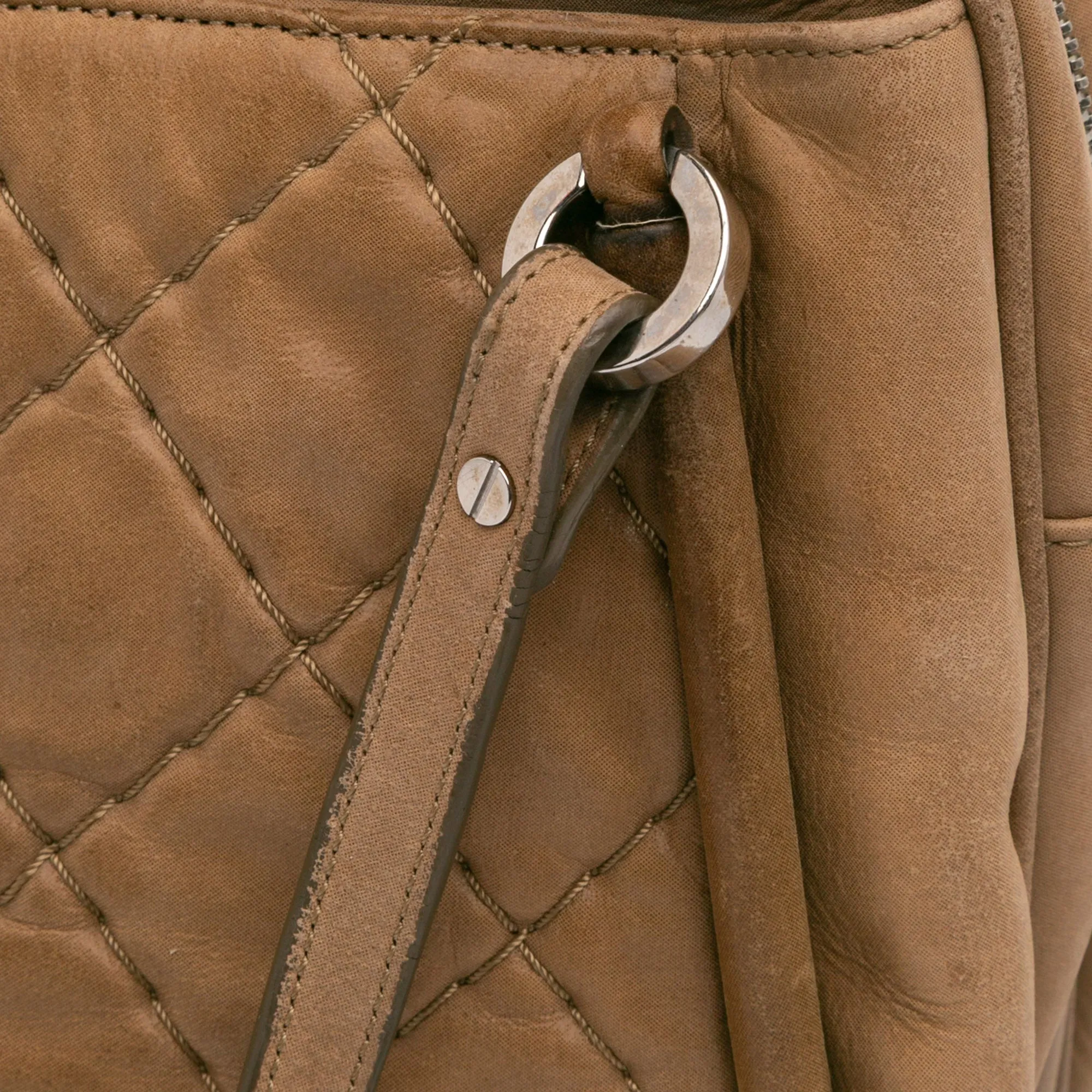 Quilted Iridescent Calfskin Relax CC Satchel