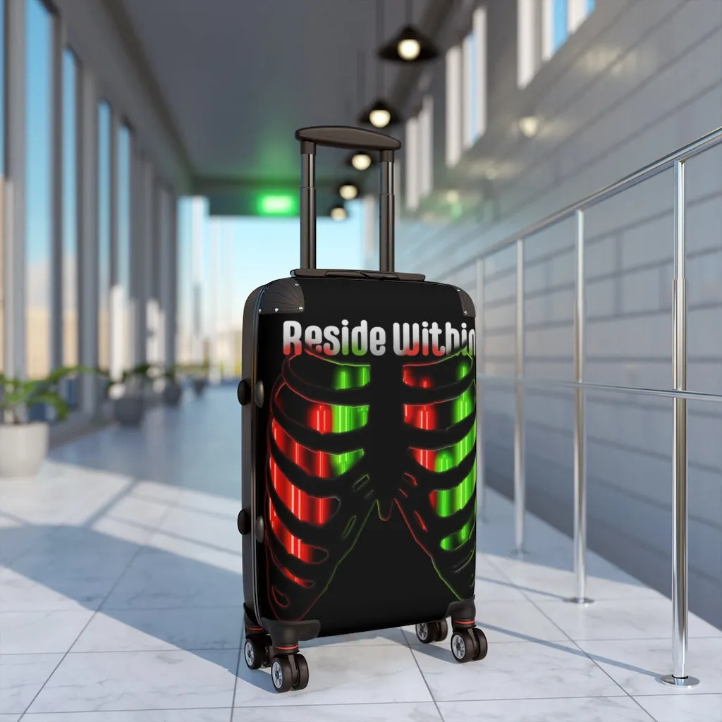 Reside Within Glowing Ribs Candlesticks Cabin Suitcase