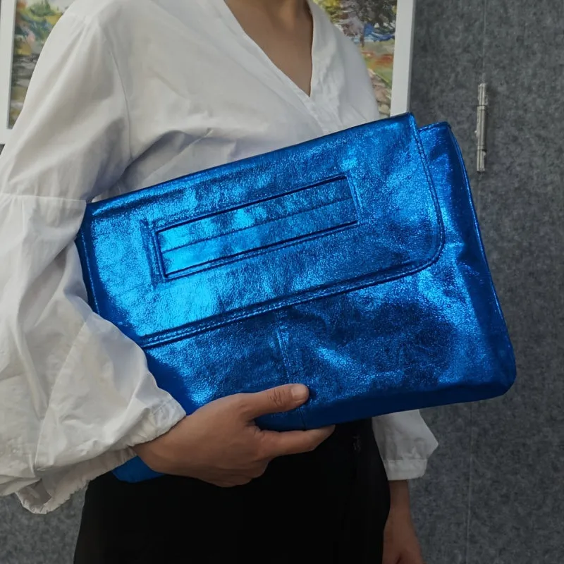 Retro PU Leather Clutch Bag, Large Capacity Wristlet Handbags, Lady Purse Envelop Bags