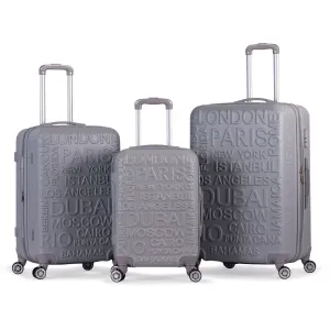 RIO -Complete Luggage Set 3 Piece -ABS(silver)
