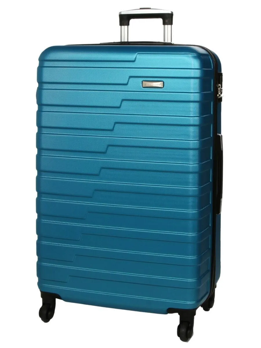 Robust Lightweight Blue Hard shell Suitcase 4 Wheel Luggage