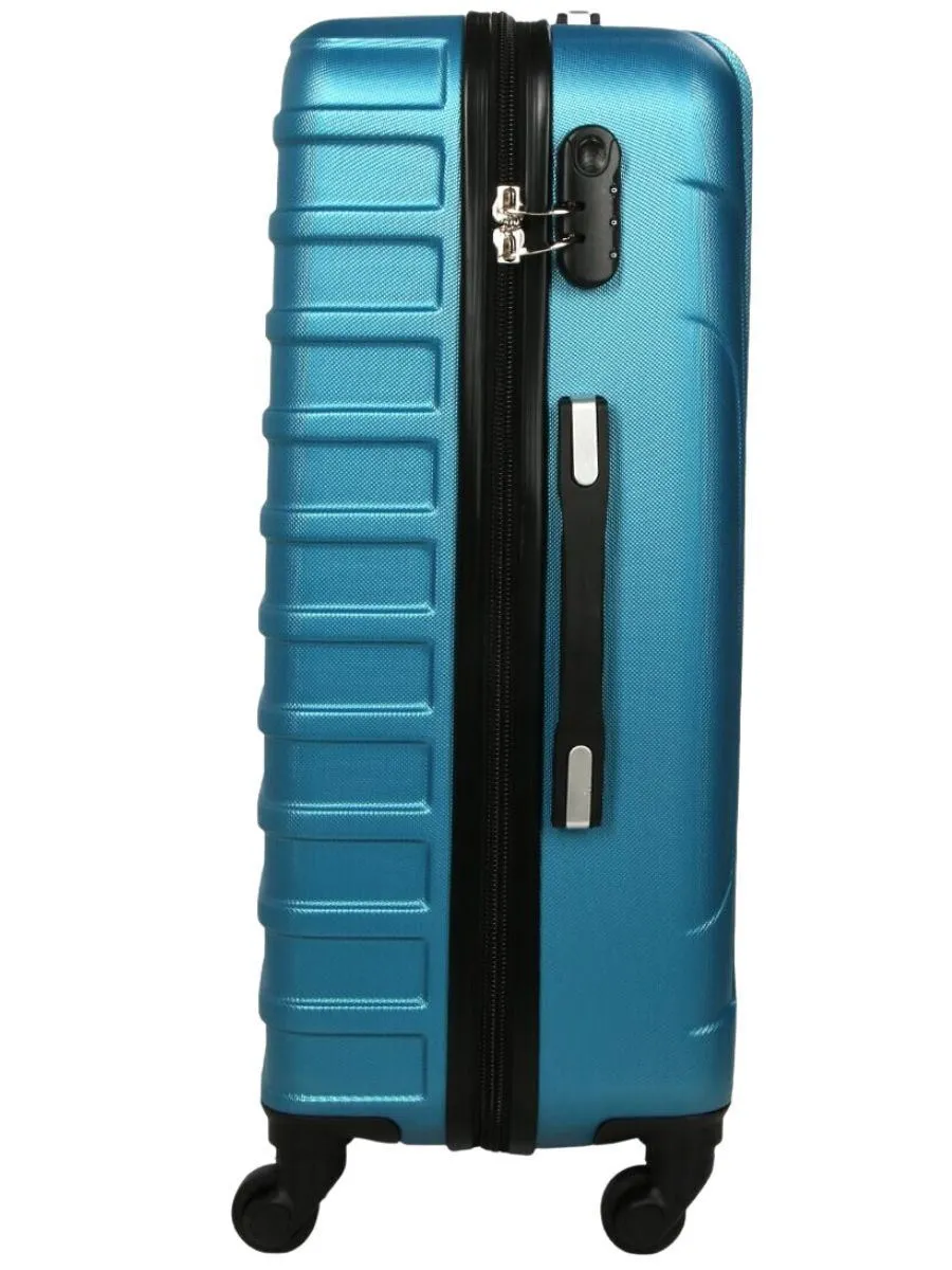 Robust Lightweight Blue Hard shell Suitcase 4 Wheel Luggage