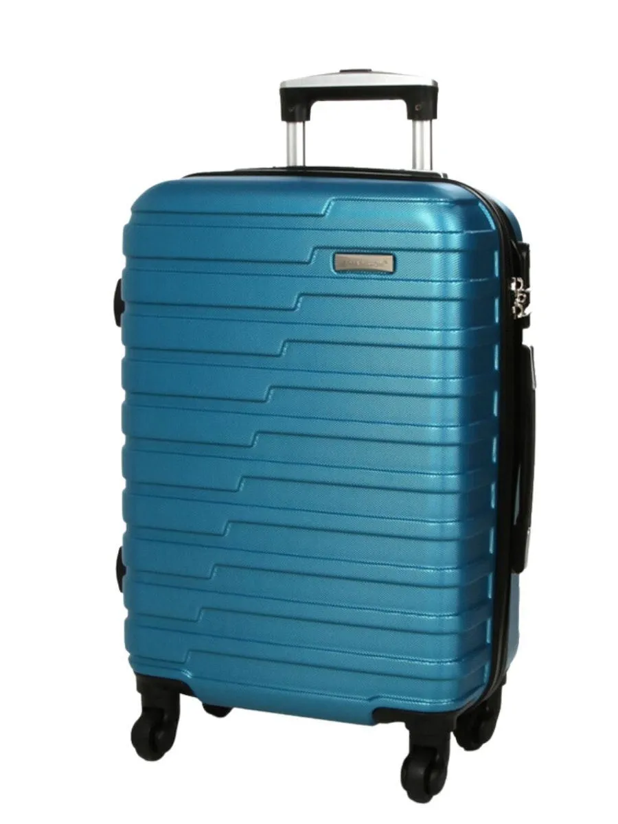 Robust Lightweight Blue Hard shell Suitcase 4 Wheel Luggage