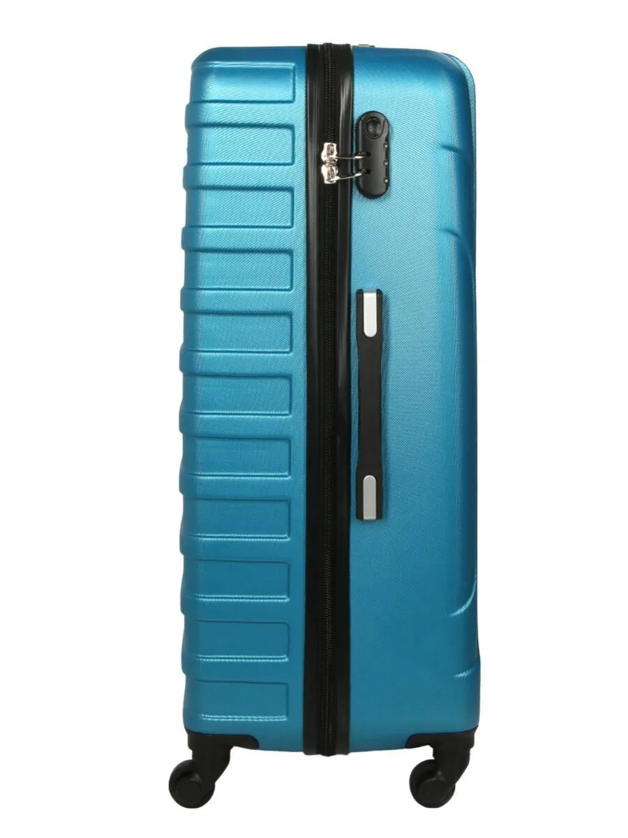 Robust Lightweight Blue Hard shell Suitcase 4 Wheel Luggage