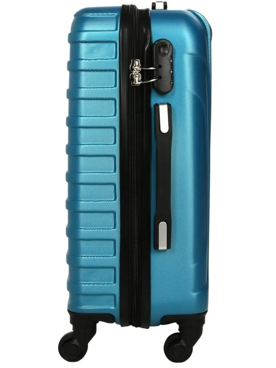 Robust Lightweight Blue Hard shell Suitcase 4 Wheel Luggage