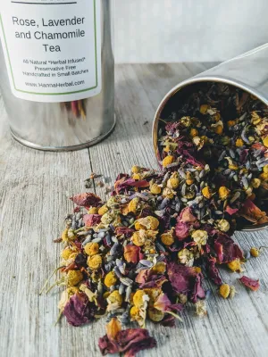 Rose, Lavender and Chamomile Herbal Tea - Organic Herbal Tea - dried lavender - dried rose - dried chamomile - relaxation tea - calming tea