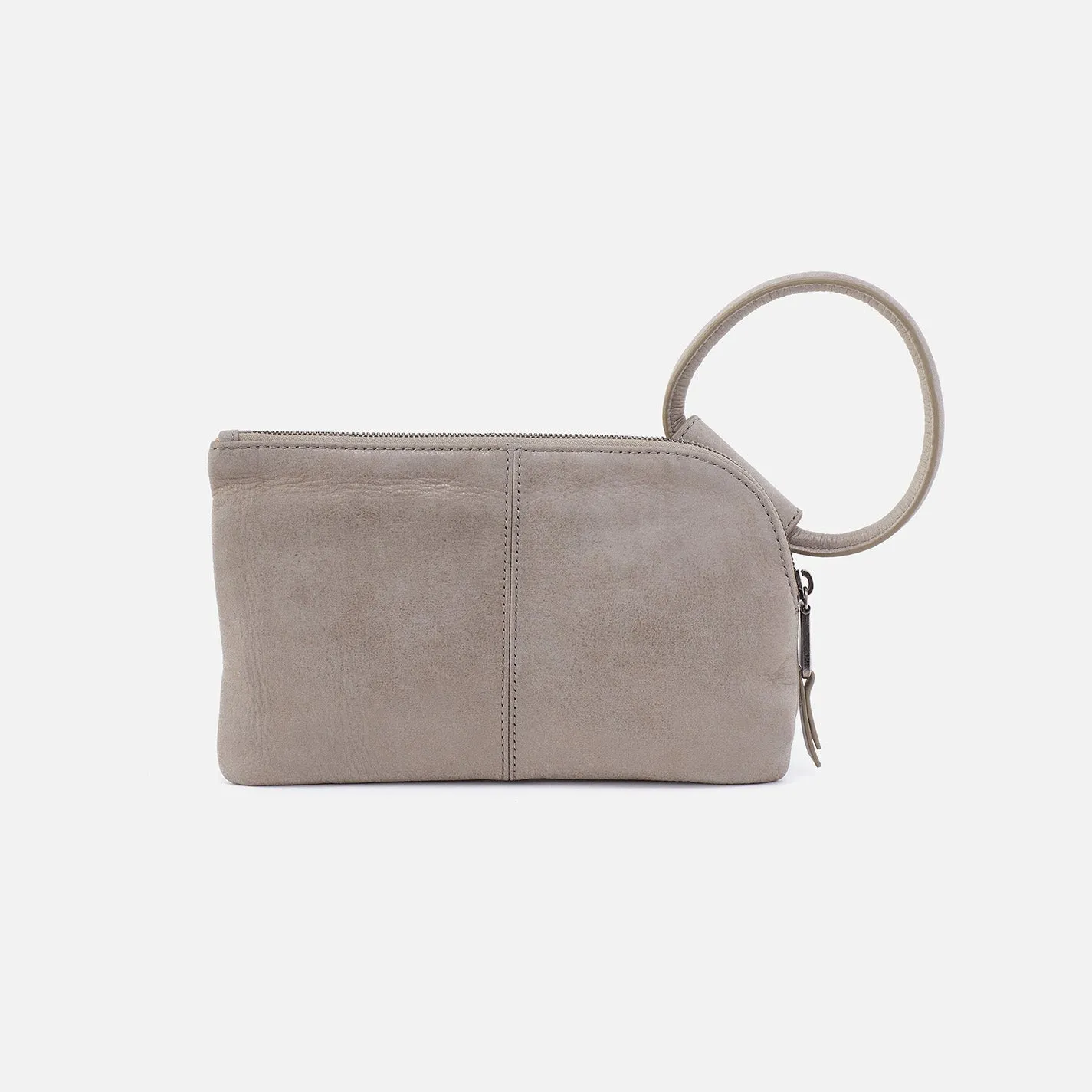Sable Wristlet in Metallic Leather - Granite Grey