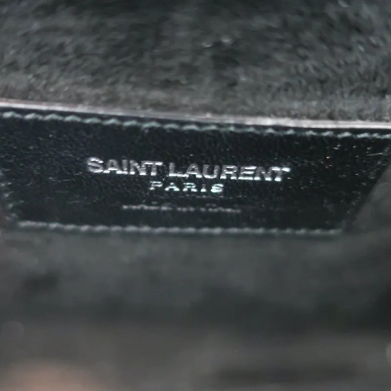 Saint Laurent Baby Sac De Jour Tote Silver Metallic Grained Leather Crossbody