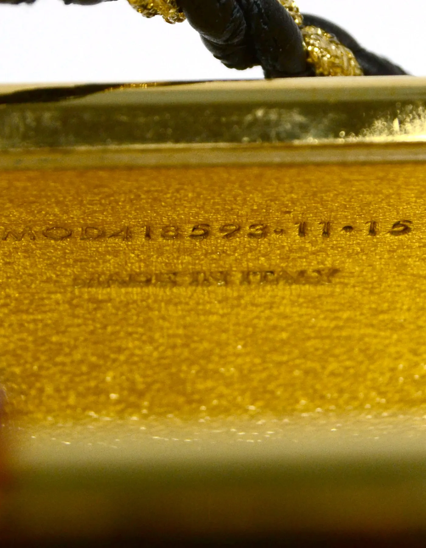 Saint Laurent Gold Plexiglass Opium Minaudiere w/ Leather Tassel