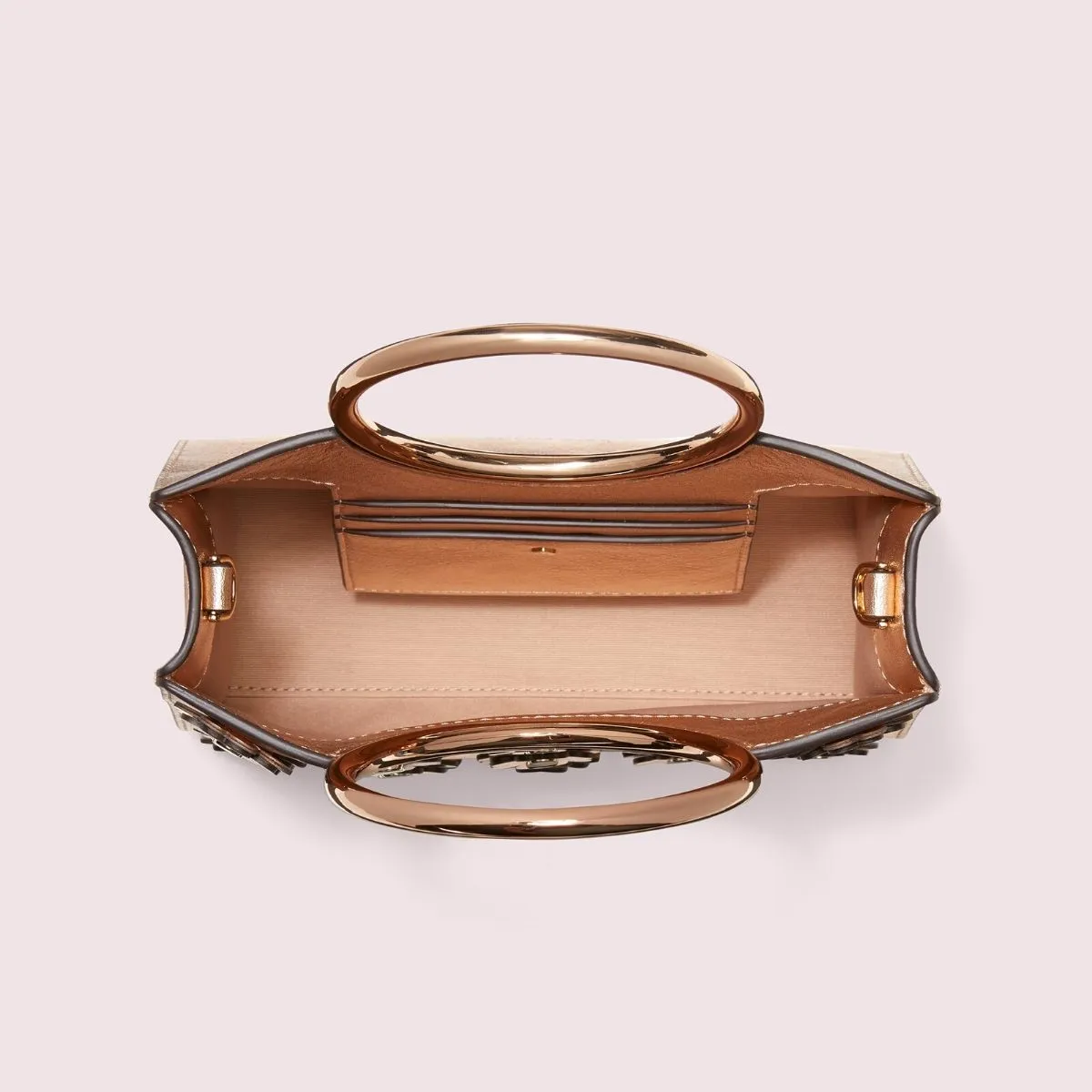 Sam Flower Appliqués Bracelet Metallic Mini Satchel Bag