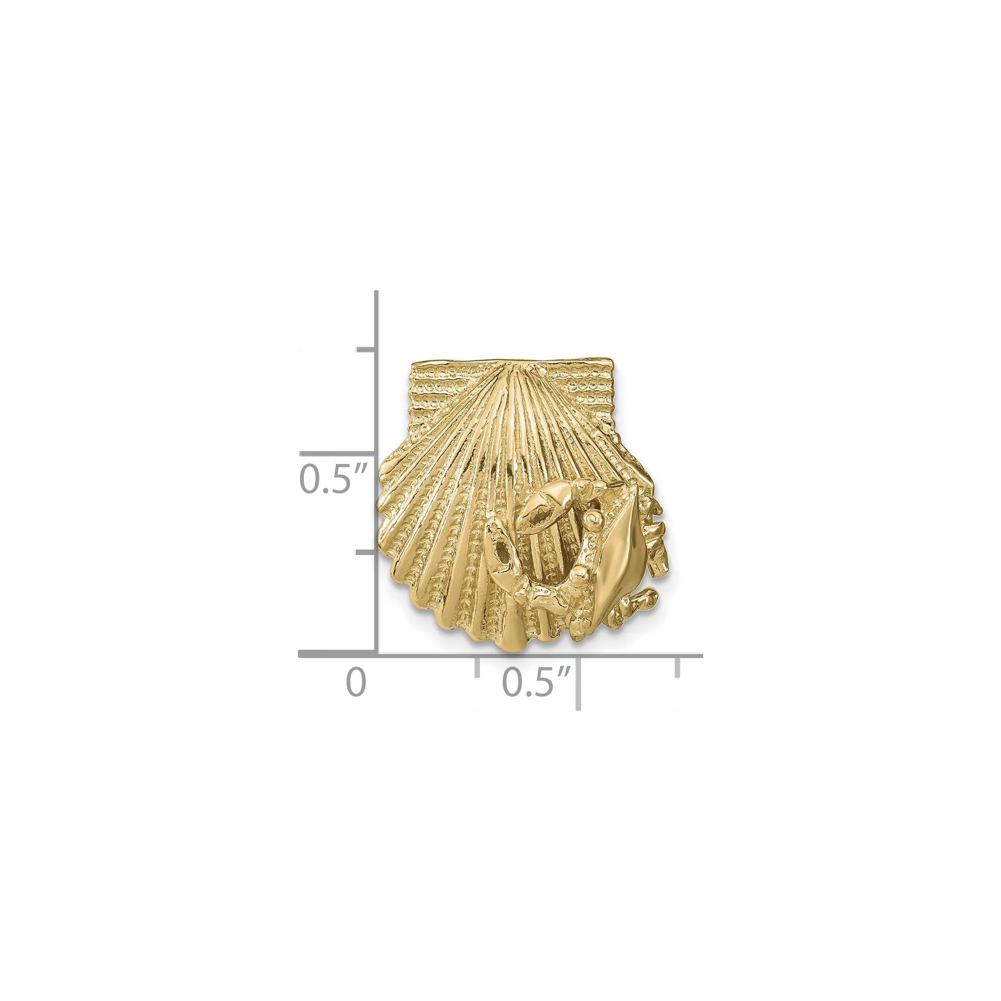 Scallop Shell with Crab Pendant (14K)