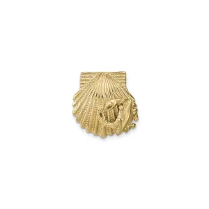 Scallop Shell with Crab Pendant (14K)