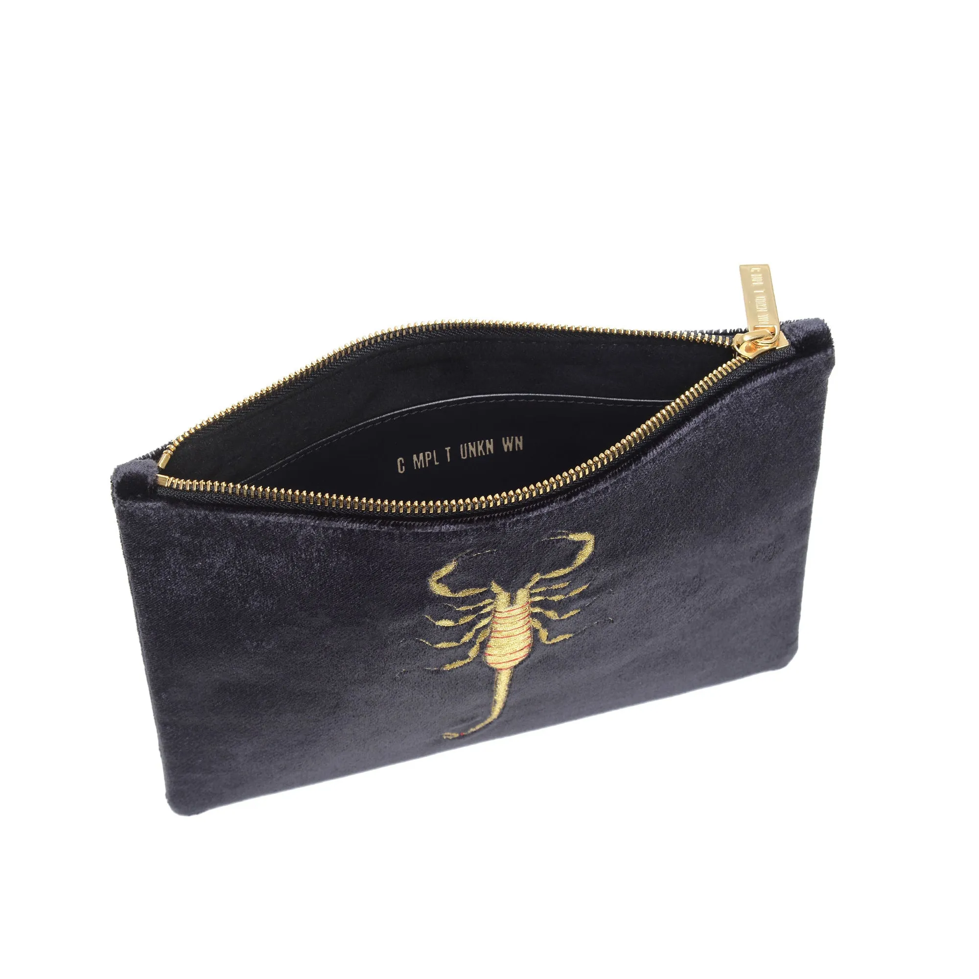 SCORPION EMBROIDERED CLUTCH BAG(BLACK)