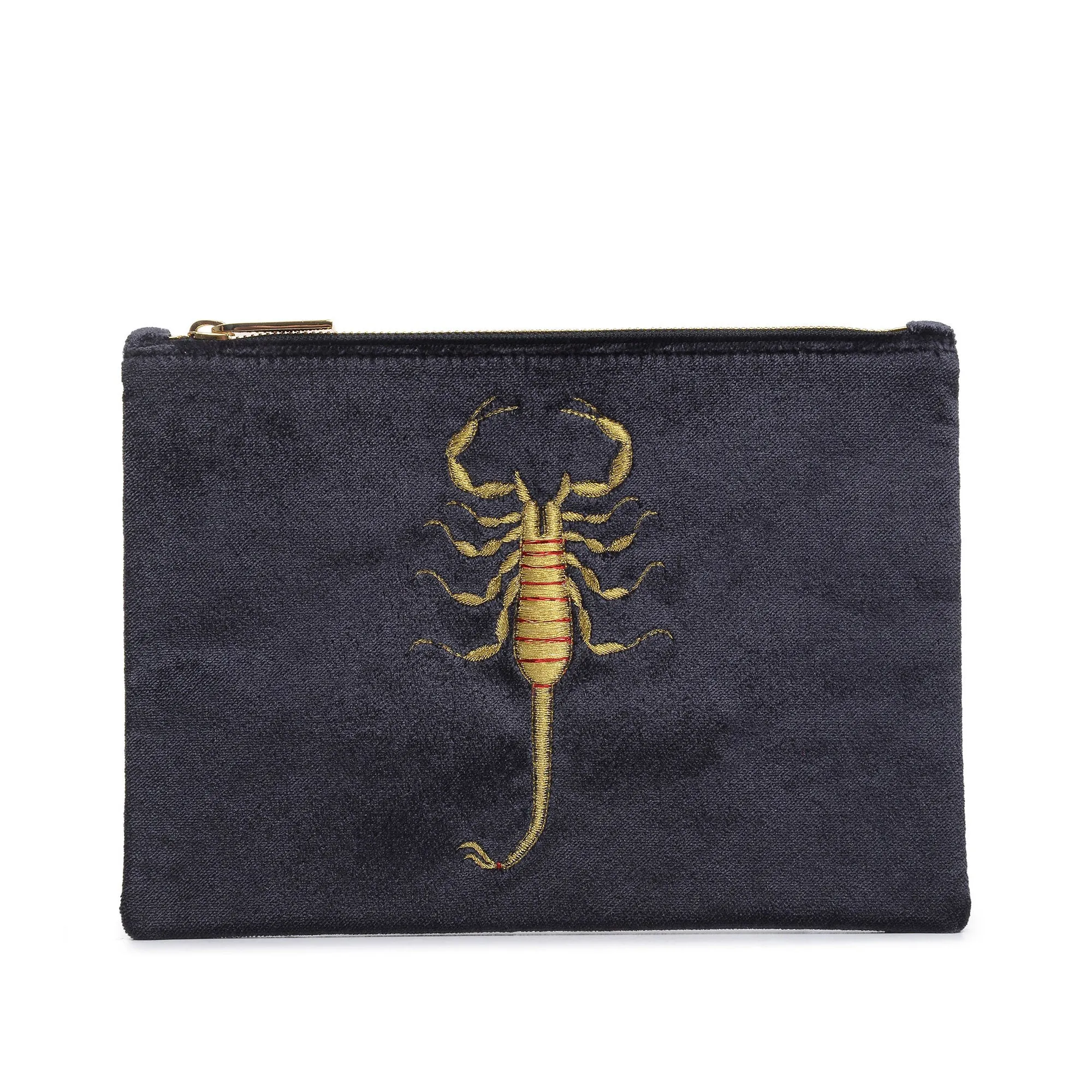 SCORPION EMBROIDERED CLUTCH BAG(BLACK)