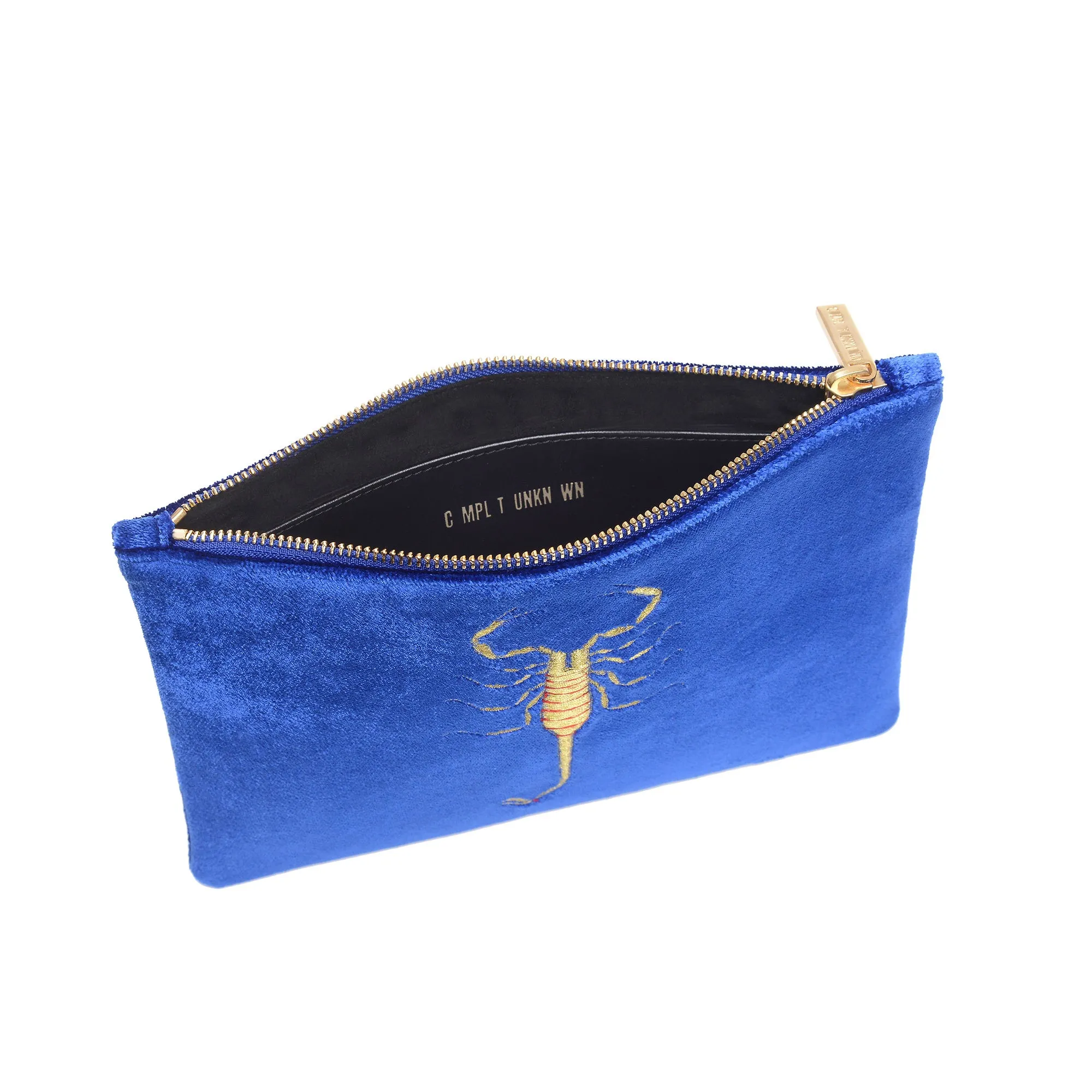 SCORPION EMBROIDERED CLUTCH BAG(BLUE)