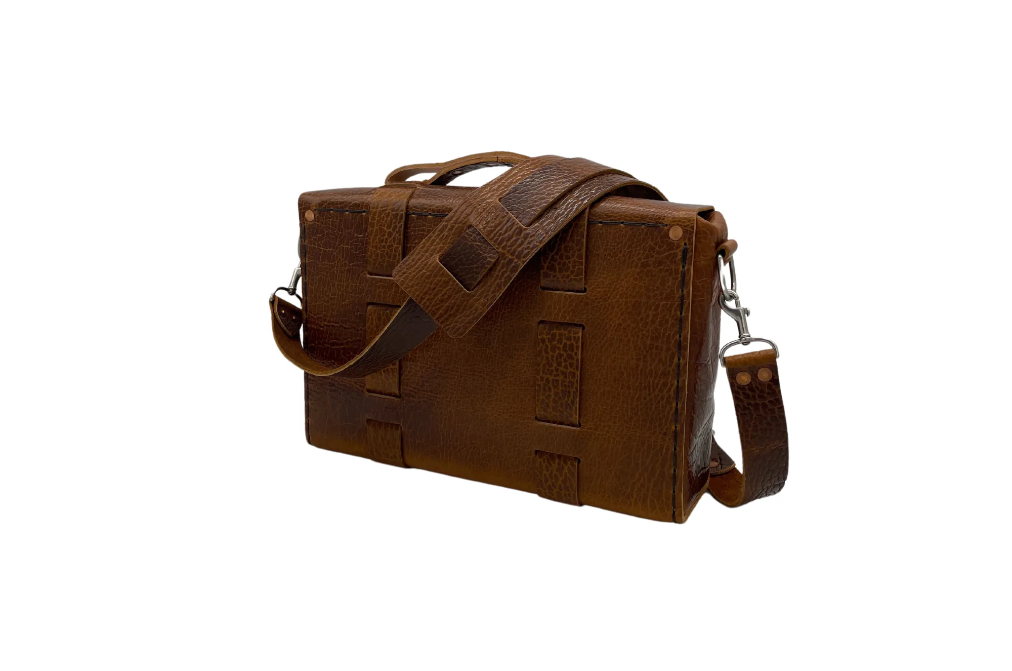 Seasoned No. 4313 - Minimalist Standard Leather Satchel in Golden Yellowstone