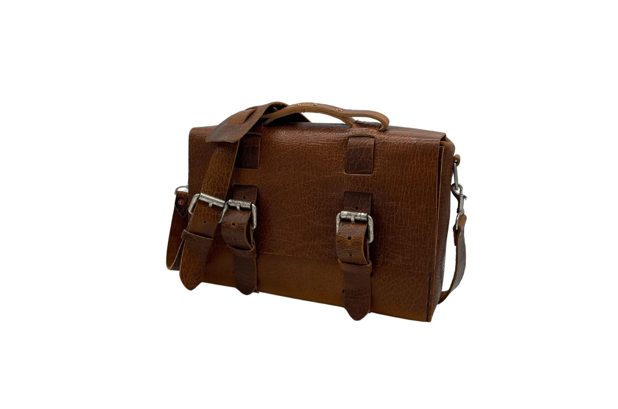 Seasoned No. 4313 - Minimalist Standard Leather Satchel in Golden Yellowstone