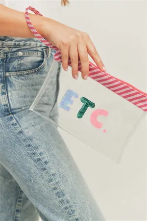 Sequin ETC Clear Pouch with Wrist Strap - Pack of 6