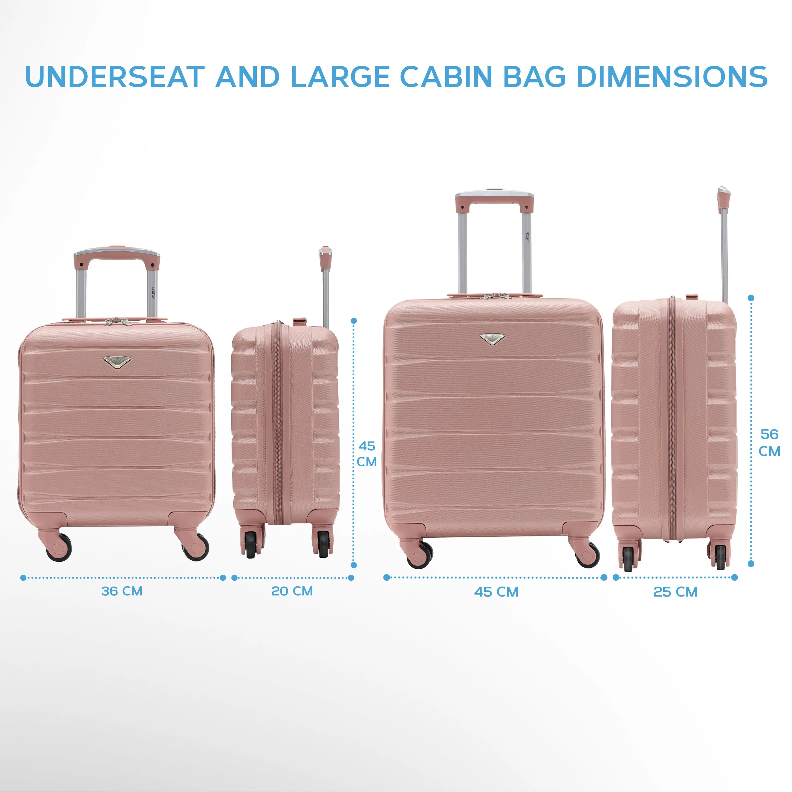 Set Of 2 easyJet Overhead & Underseat Carry On Luggage 45x36x20cm   56x45x25cm