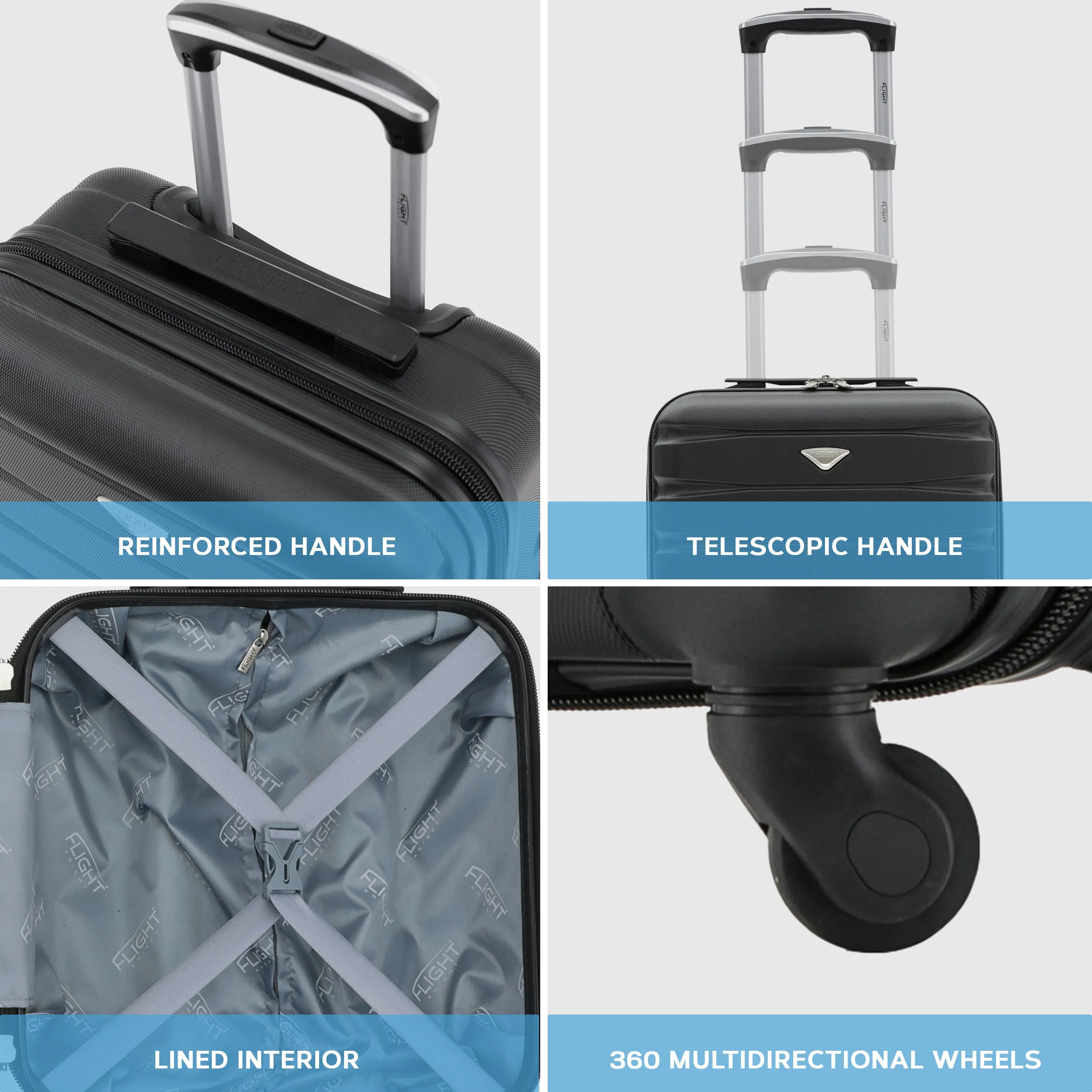 Set Of 2 easyJet Overhead & Underseat Carry On Luggage 45x36x20cm   56x45x25cm