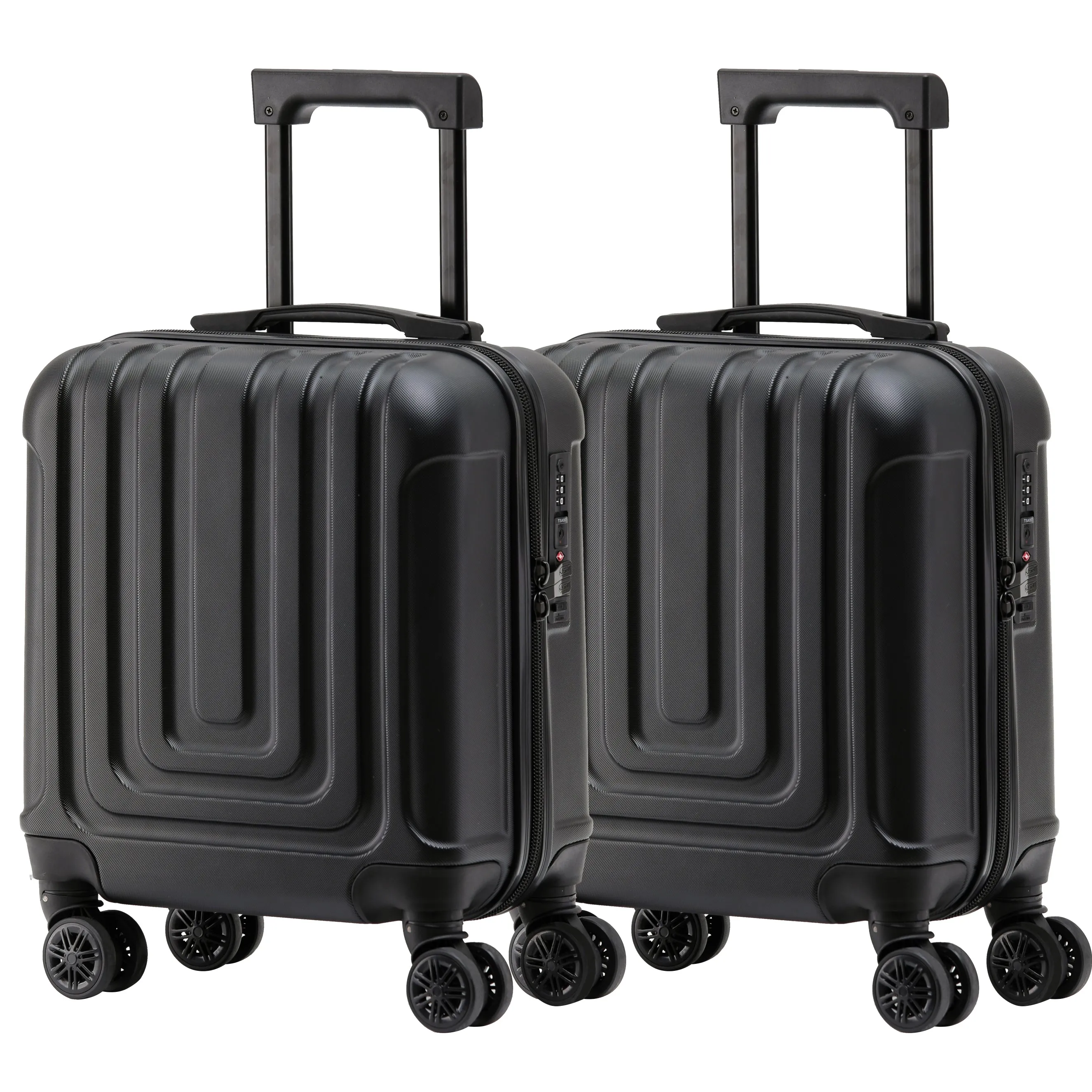 Set of 2 Lightweight Carry On Suitcase TSA USB Port 8 Wheels easyJet Approved