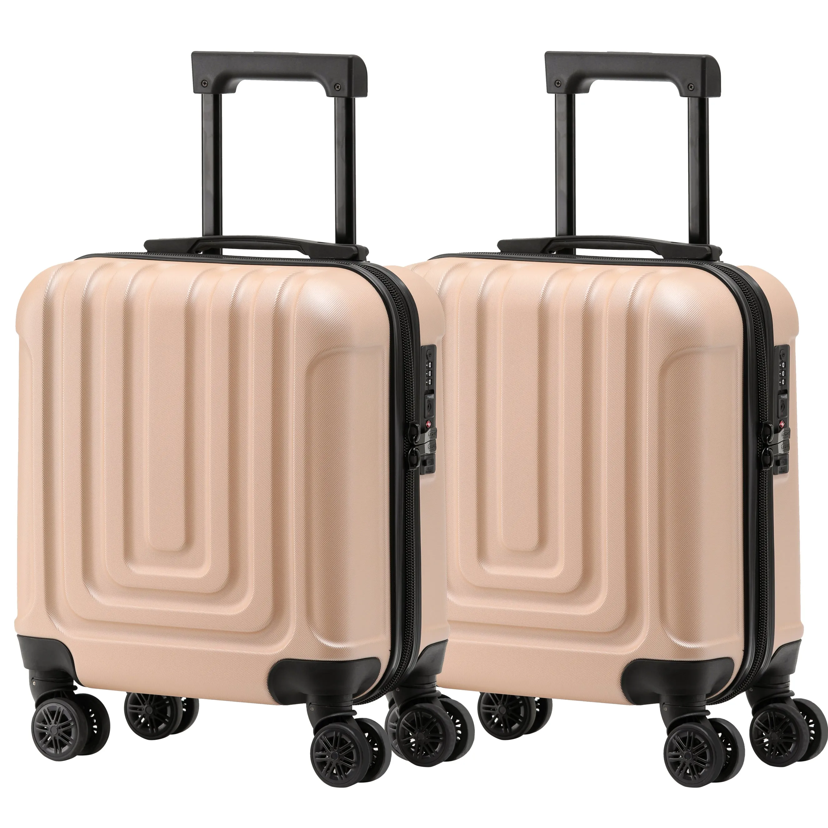 Set of 2 Lightweight Carry On Suitcase TSA USB Port 8 Wheels easyJet Approved