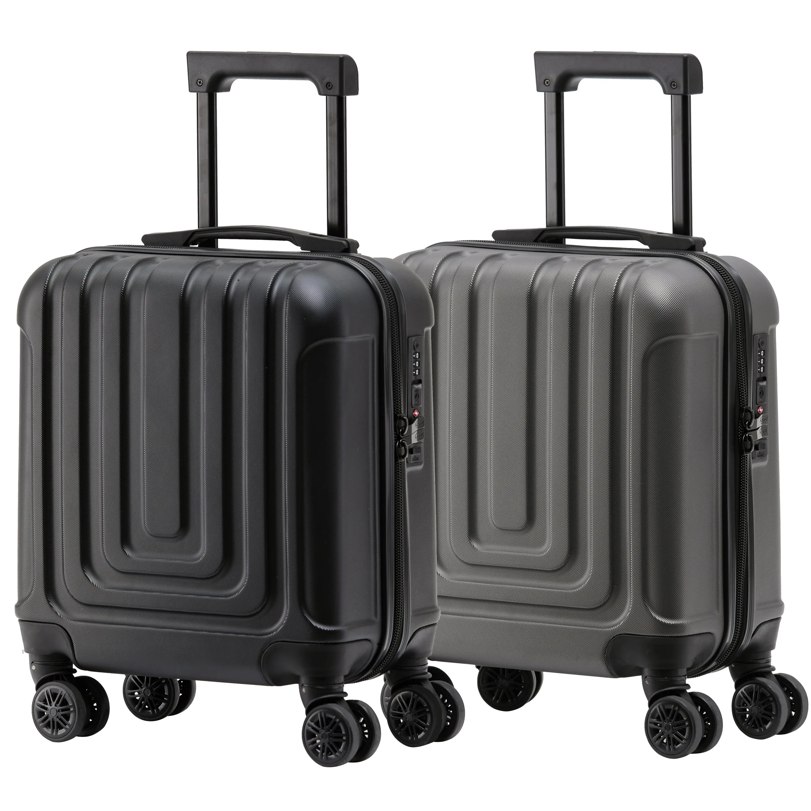 Set of 2 Lightweight Carry On Suitcase TSA USB Port 8 Wheels easyJet Approved