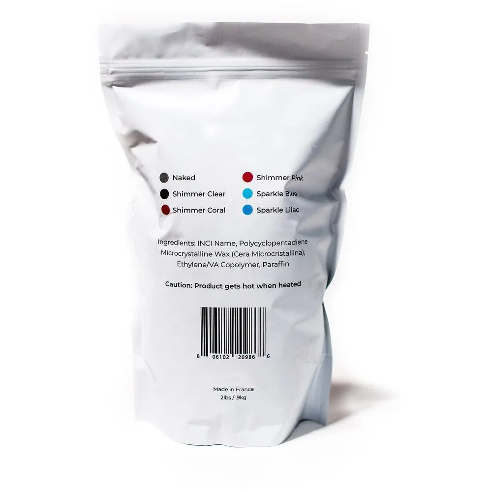 Shimmer Pink - Stripless Hard Wax Beads / 2 lb Bag / Case of 4 Bags = 8 lbs Total by Dermwax Elite