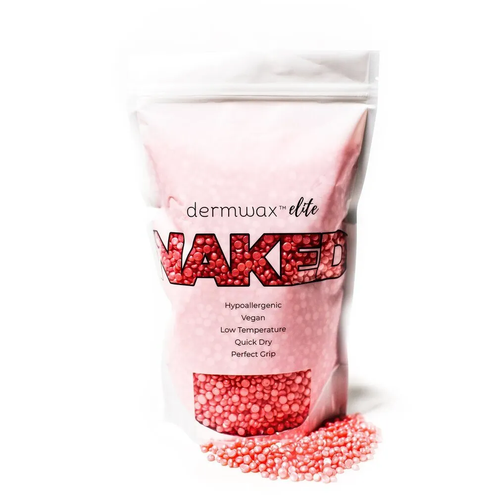 Shimmer Pink - Stripless Hard Wax Beads / 2 lb Bag / Case of 4 Bags = 8 lbs Total by Dermwax Elite