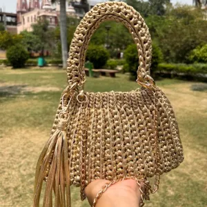 Shiroli Handmade Metallic Gold - Trapezoid Bag