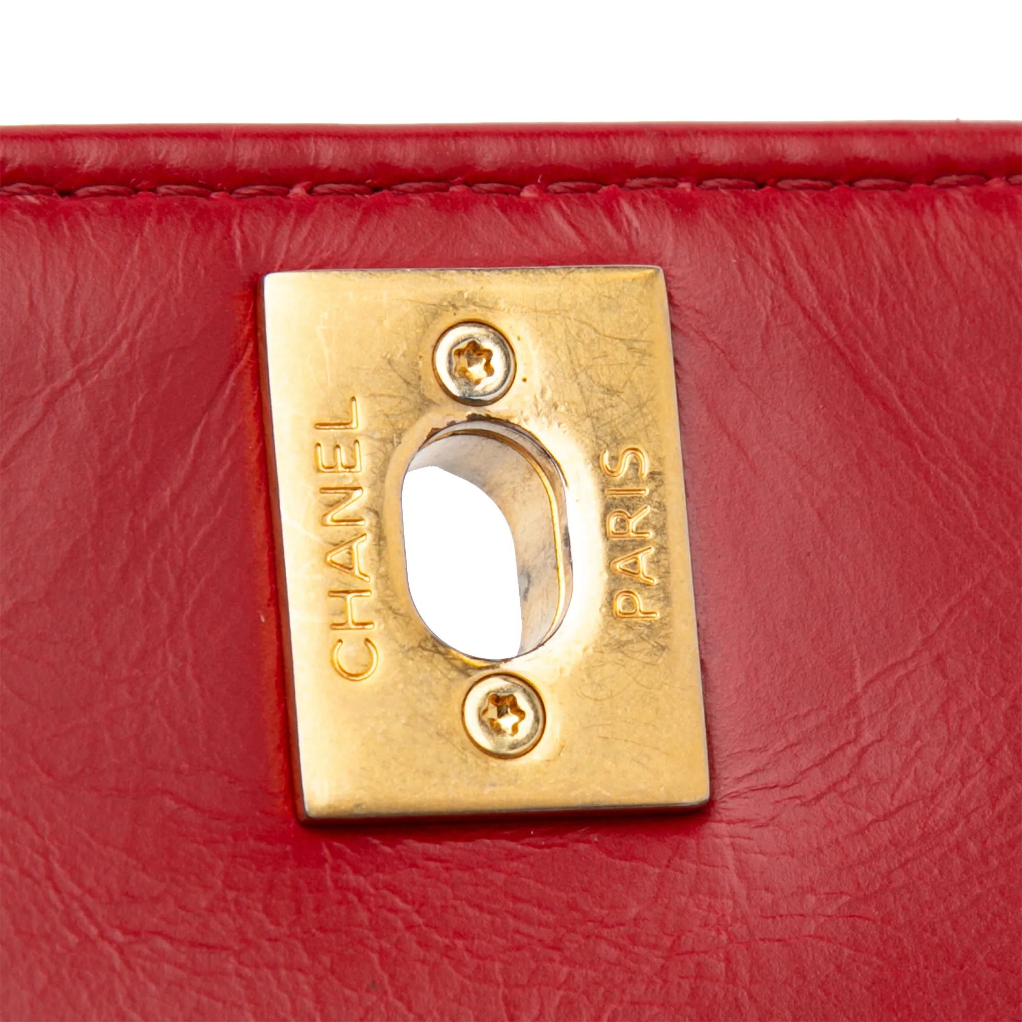 Small Lambskin Chevron Coco Top Handle Bag