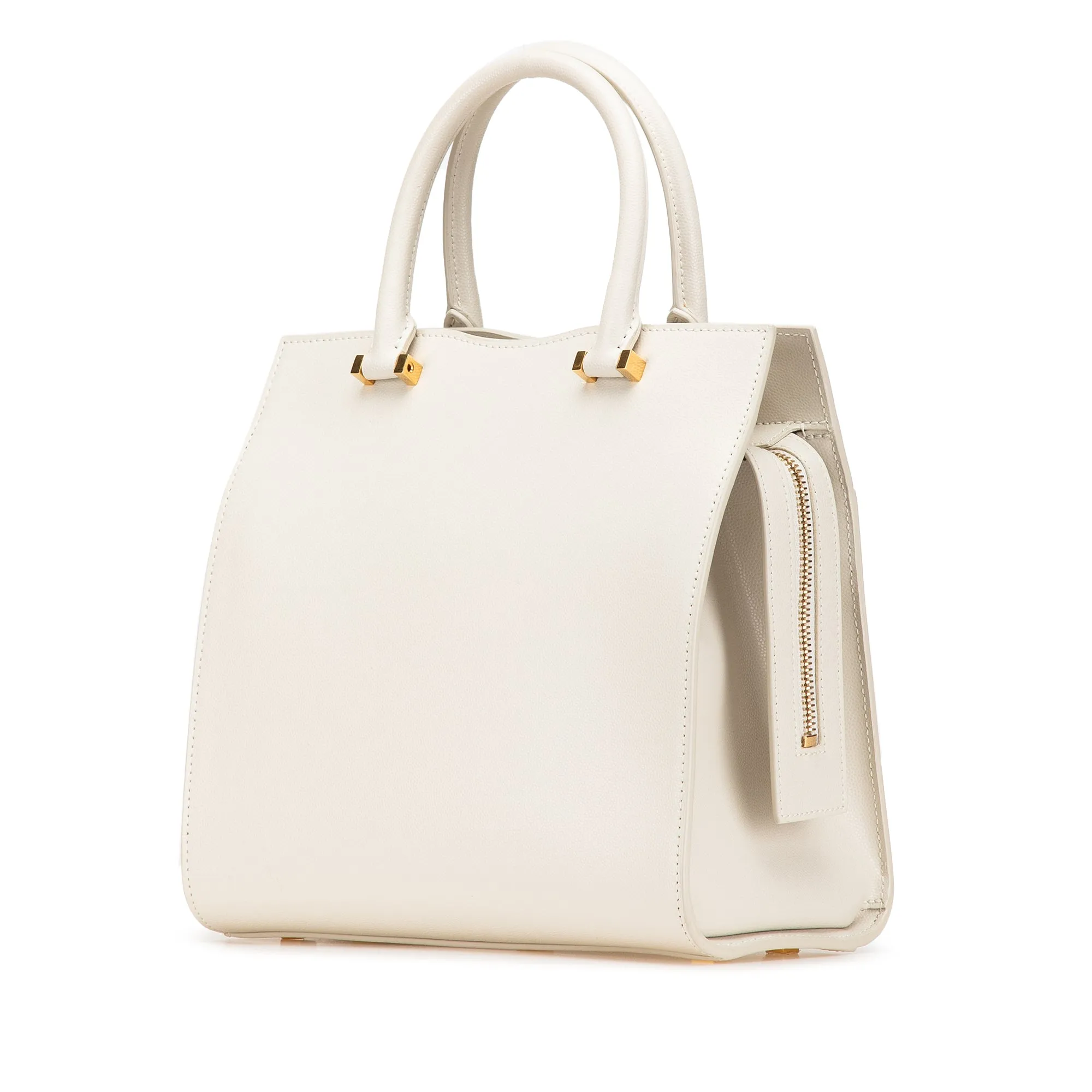 Small Leather Monogram Uptown Satchel