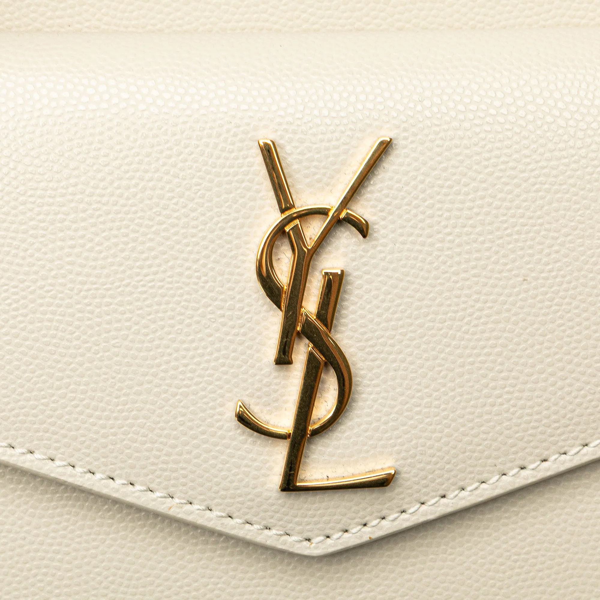 Small Leather Monogram Uptown Satchel