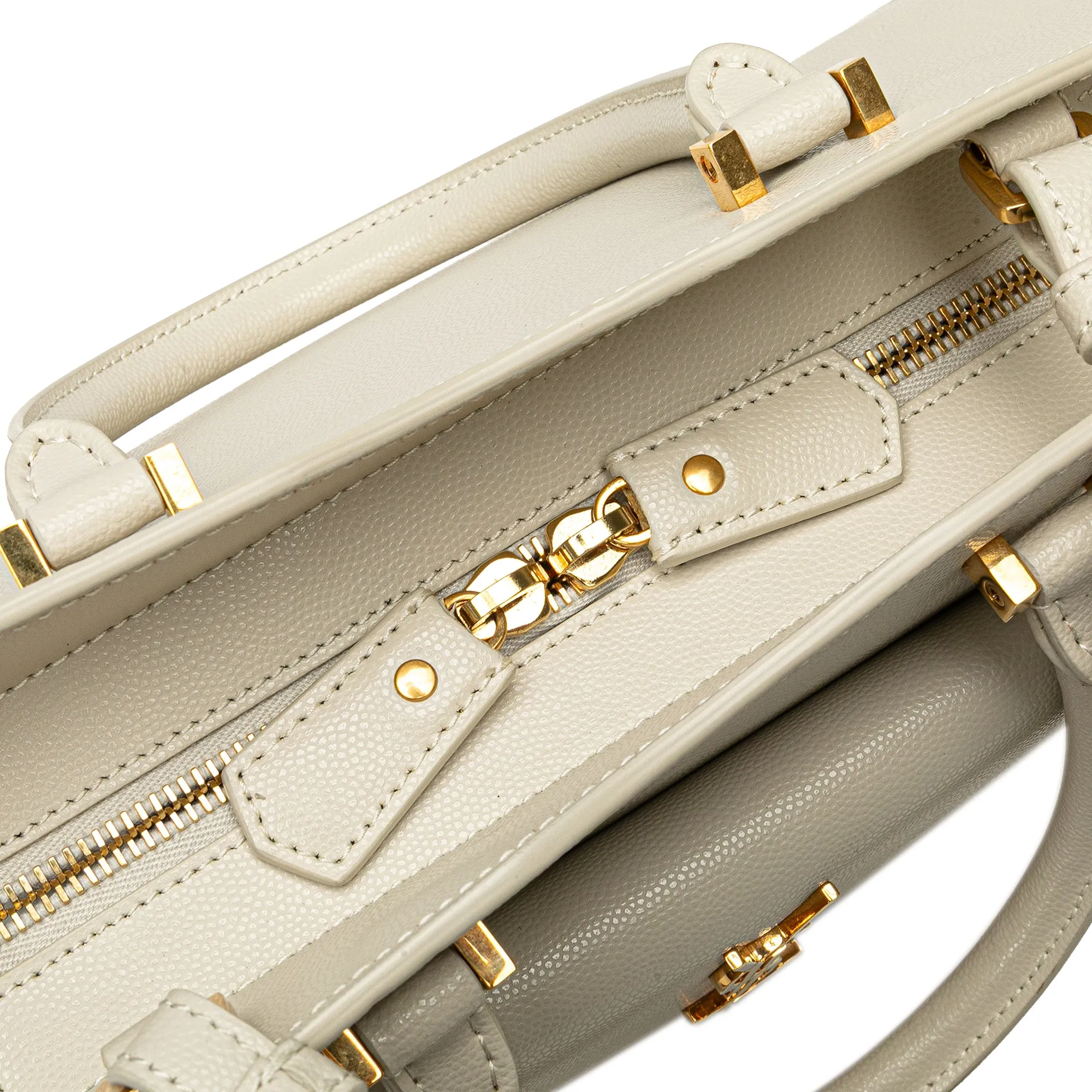 Small Leather Monogram Uptown Satchel