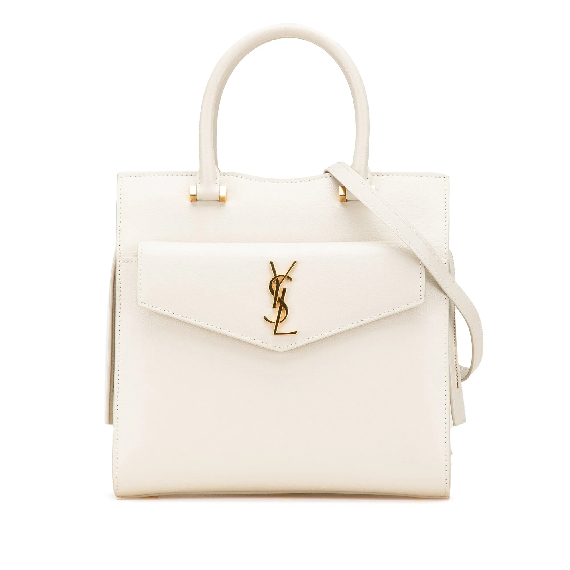 Small Leather Monogram Uptown Satchel