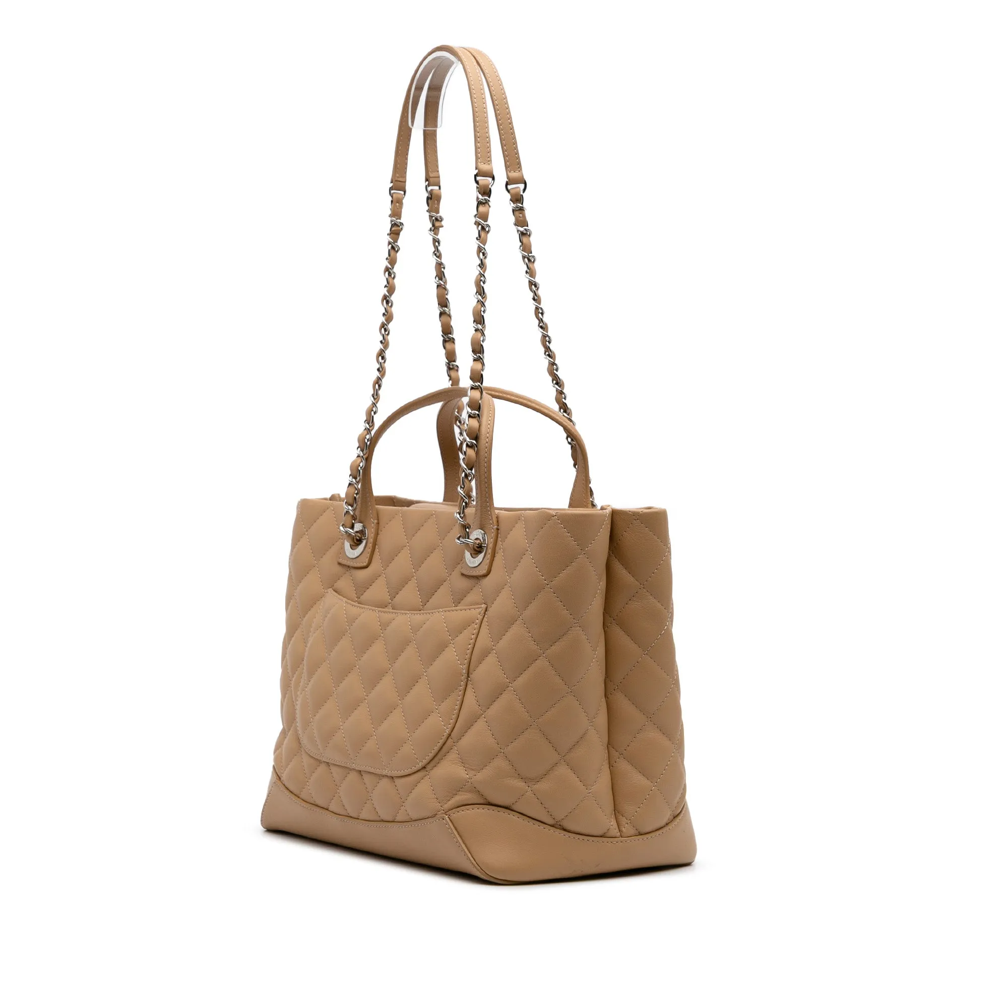Small Quilted Calfskin Easy Shopping Tote