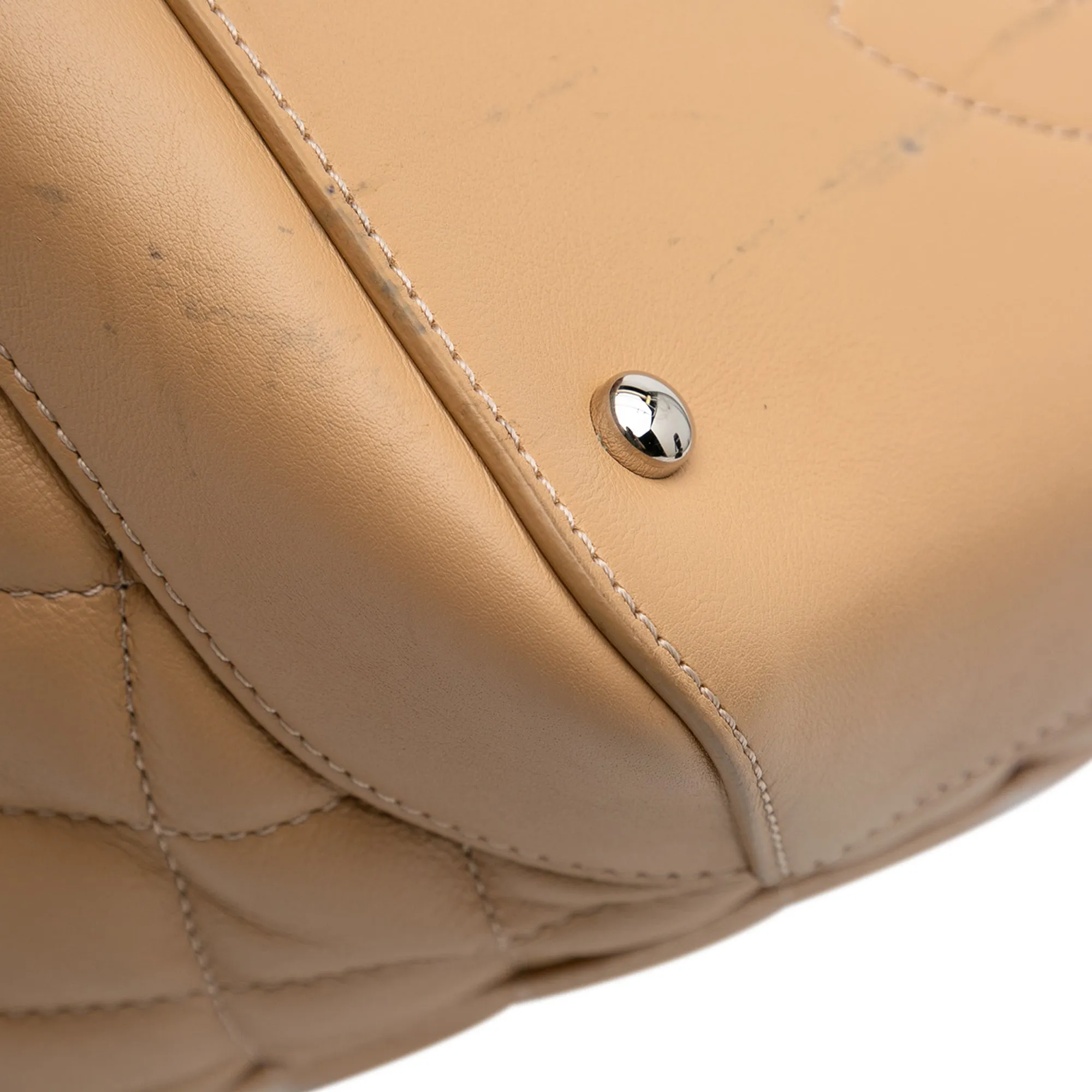 Small Quilted Calfskin Easy Shopping Tote