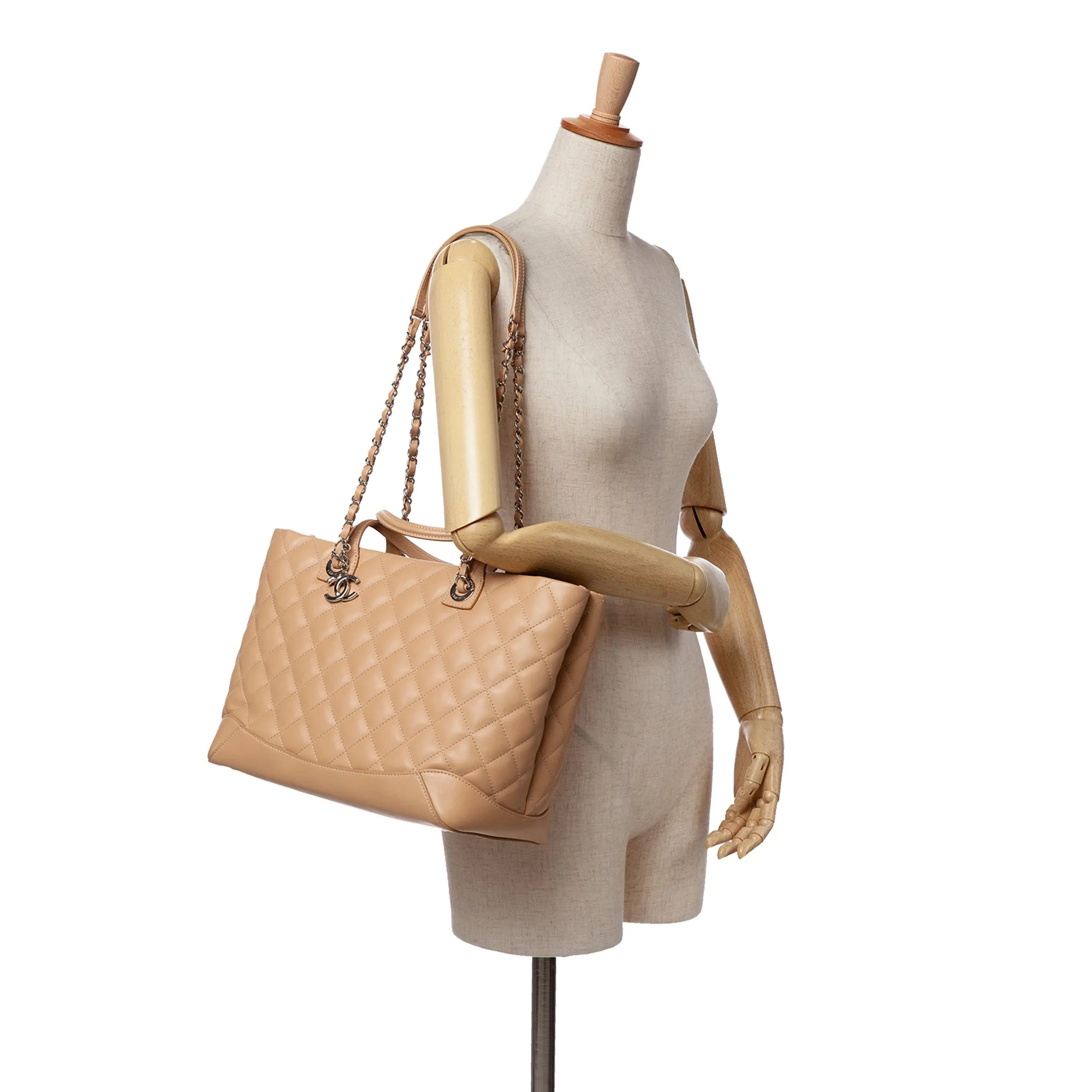 Small Quilted Calfskin Easy Shopping Tote