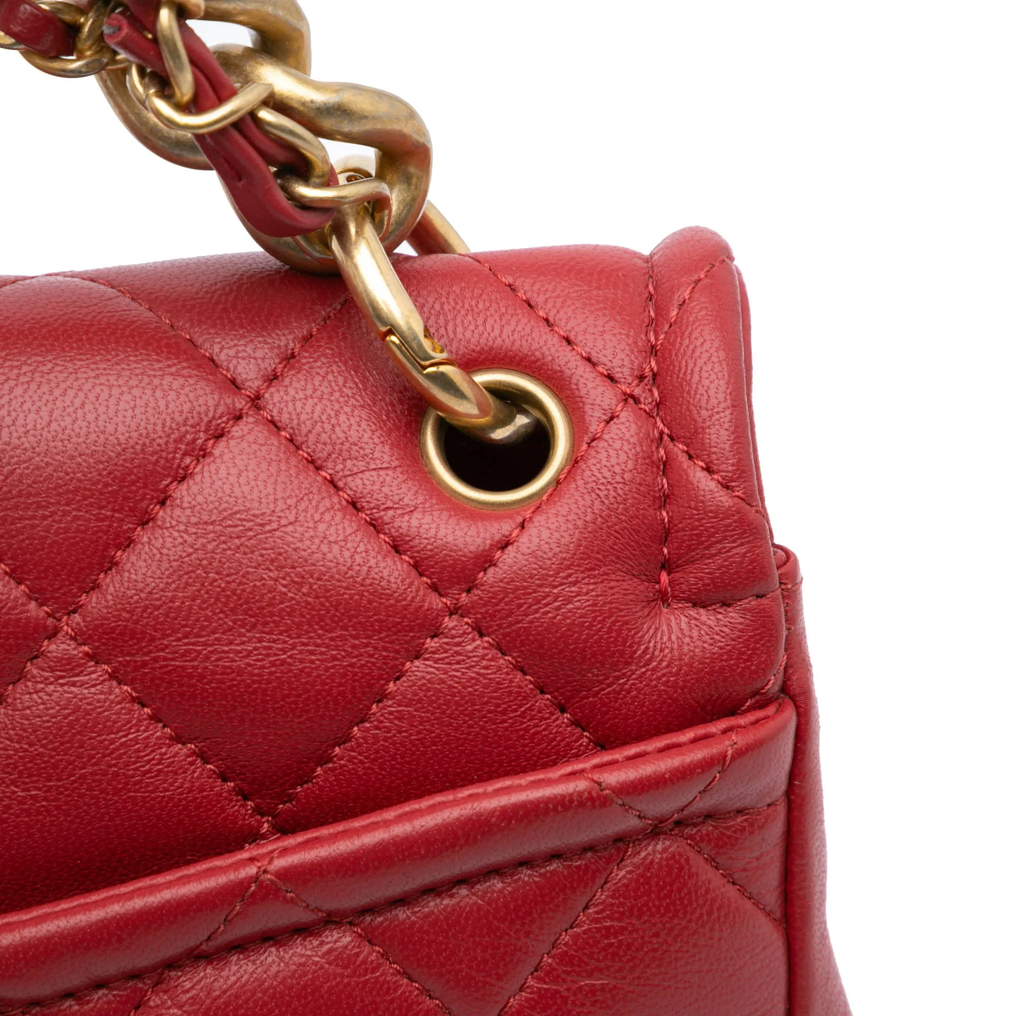 Small Quilted Lambskin Chain Link Flap