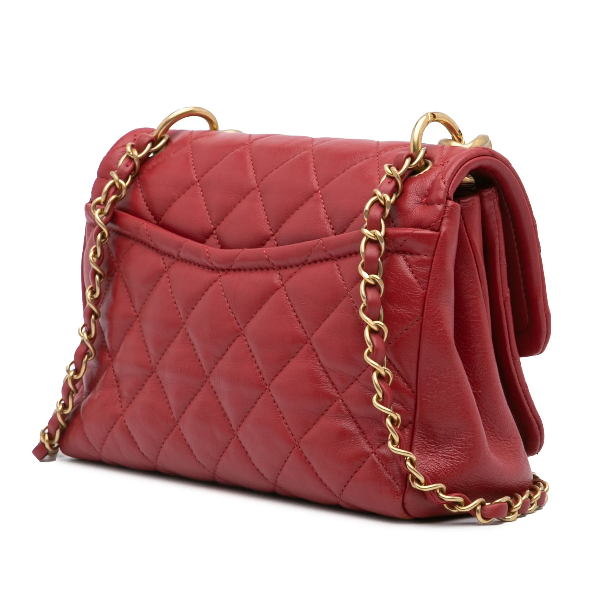 Small Quilted Lambskin Chain Link Flap