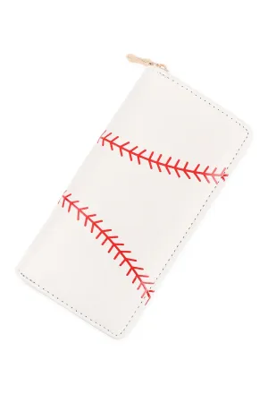 Sports Zipper Leather Wallet Baseball - Pack of 6
