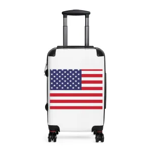 Suitcase with American flag