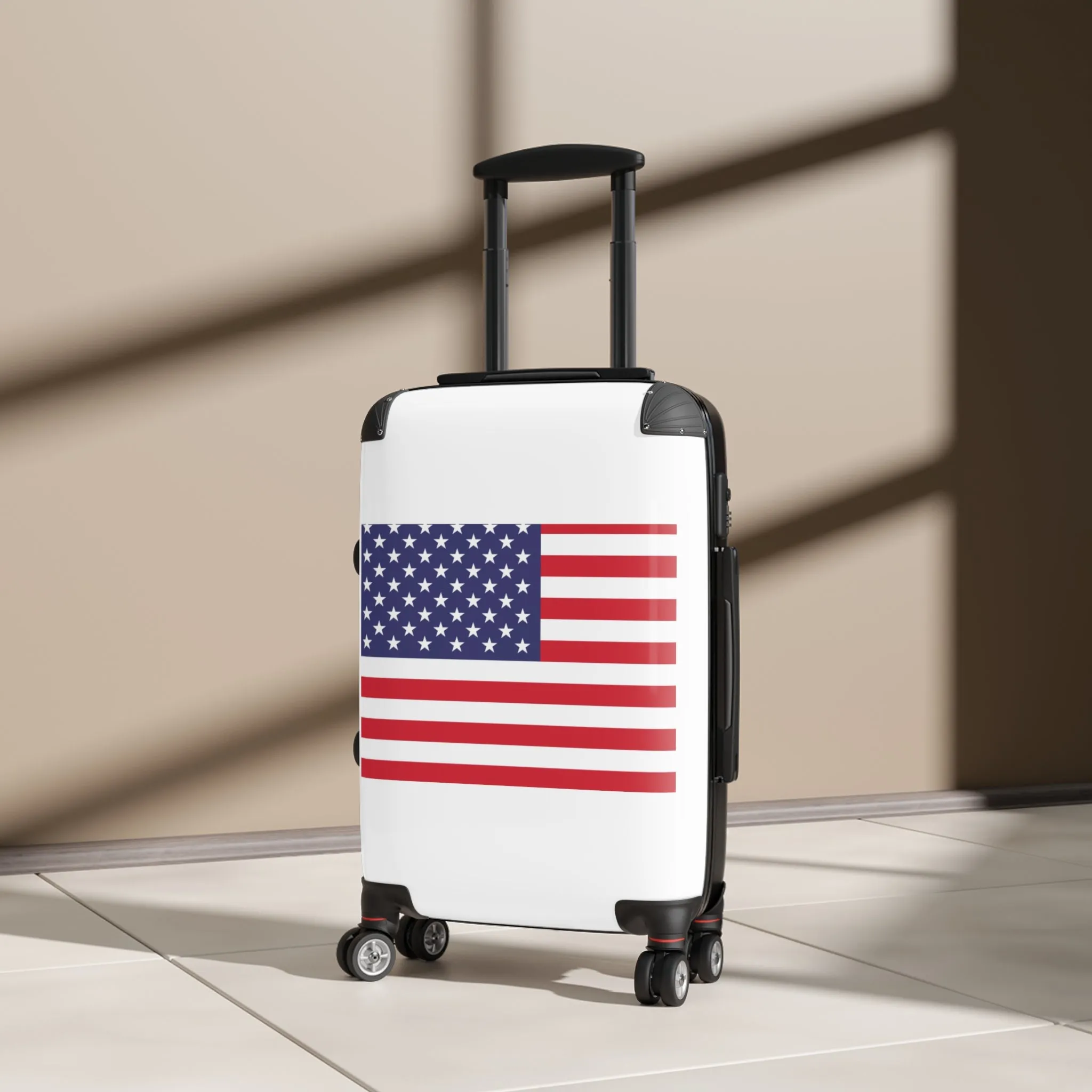 Suitcase with American flag