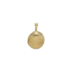Textured Scallop Shell Pendant (14K)