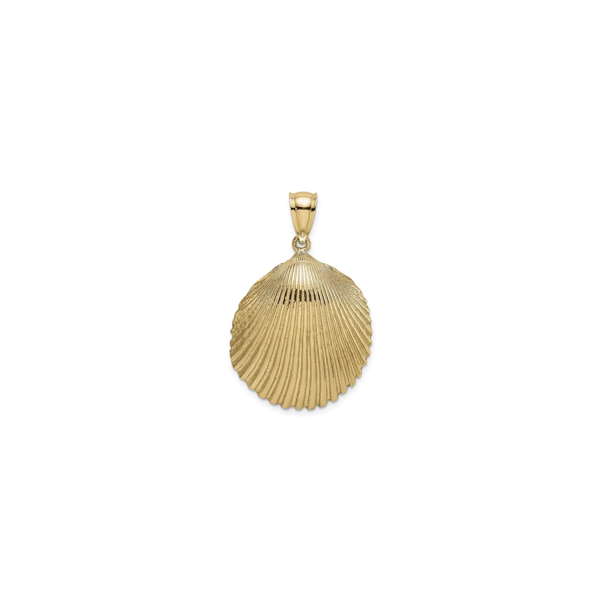Textured Scallop Shell Pendant (14K)