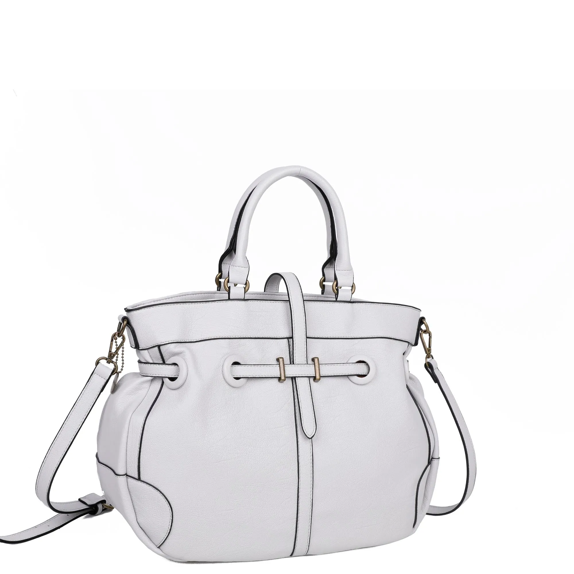The Brandi Satchel - Fossil Grey
