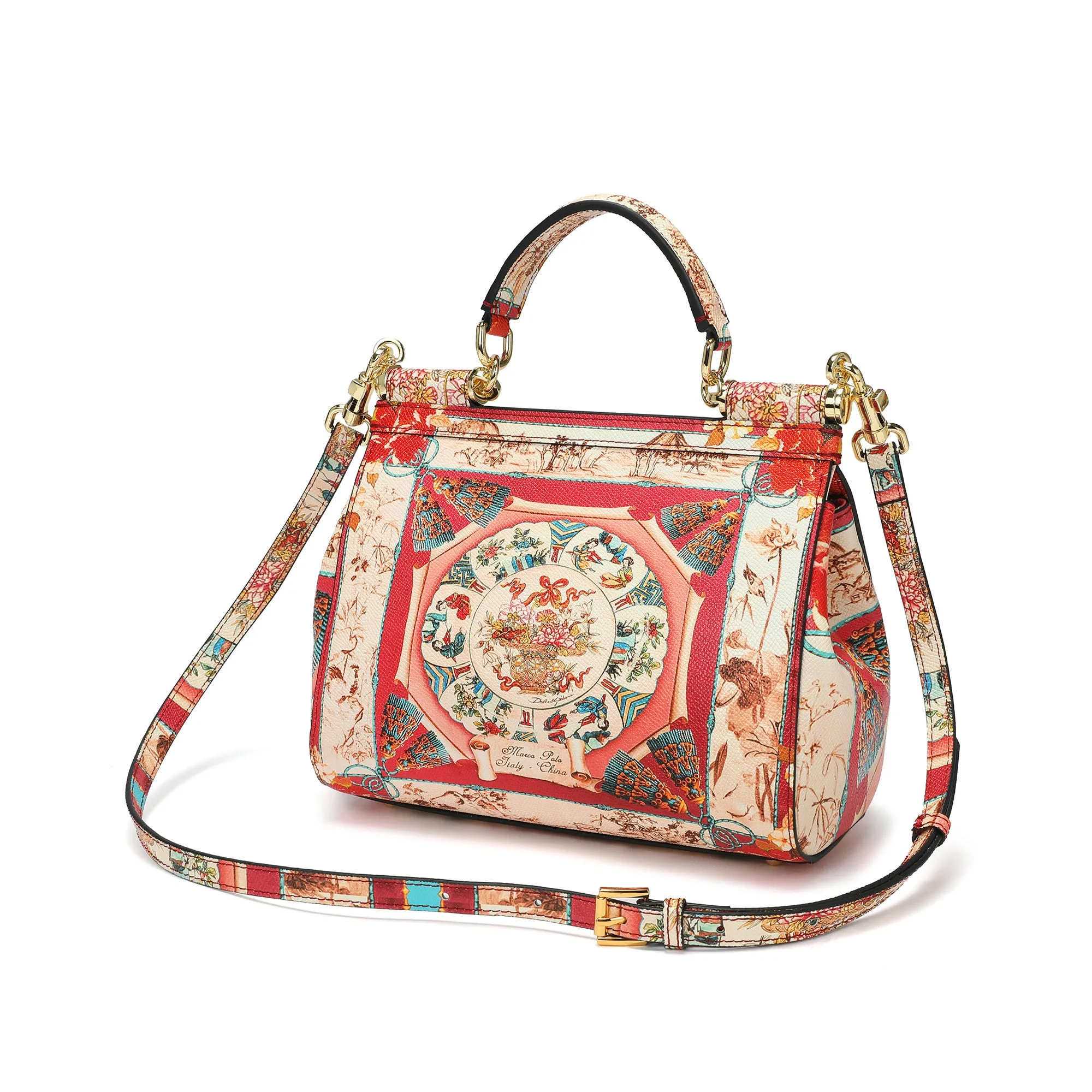 Tiffany & Fred Printed Leather Satchel/Shoulder Bag